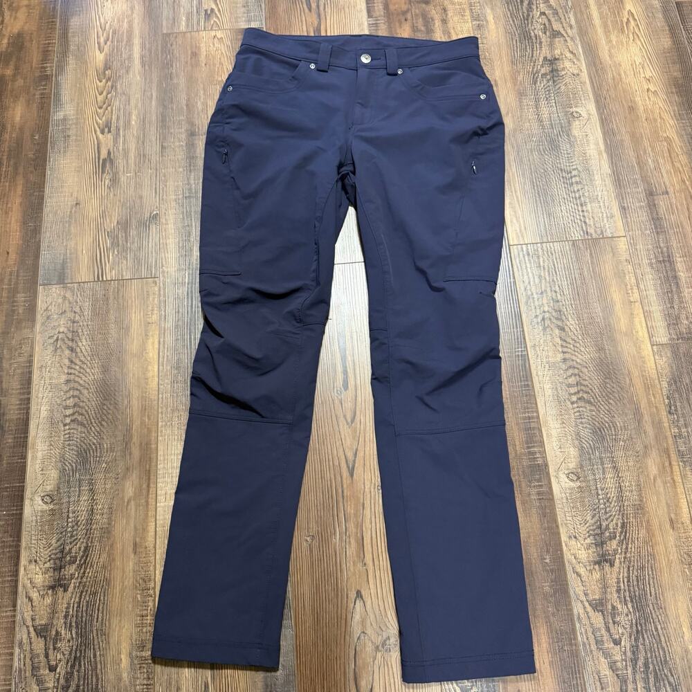 Duluth Trading Flexpedition Slim Leg Pants Womens 8x29 Navy Hiking Stretch